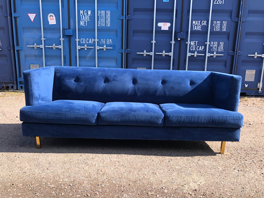 Jotex blå sammet-soffa 2,5 sits