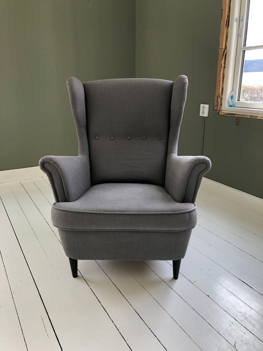 Ikea strandmon fåtölj grå