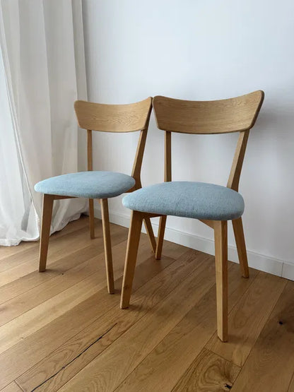 4x matstolar i massivt trä